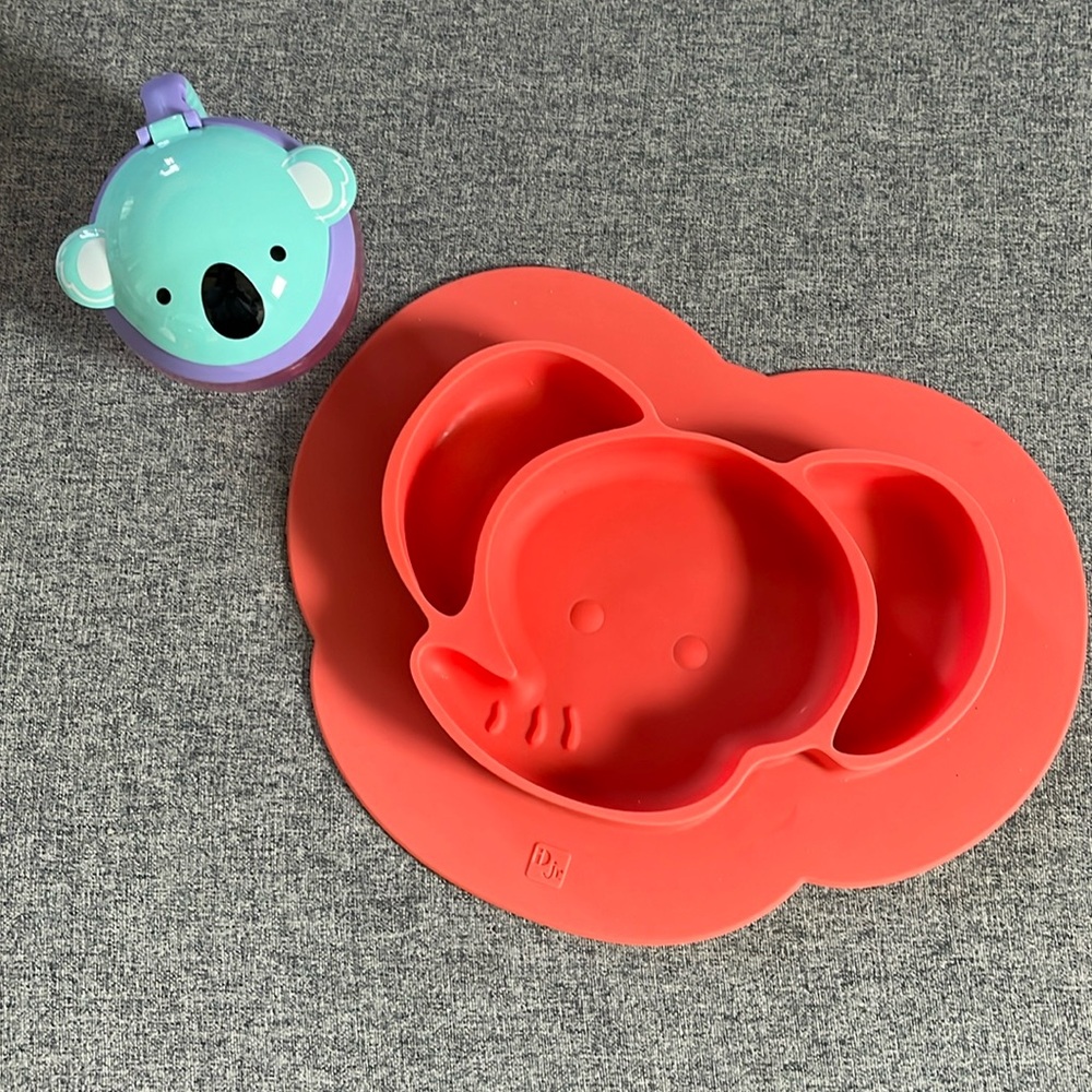 Skip Hop Snack Cup and Silicone Elephant Plate